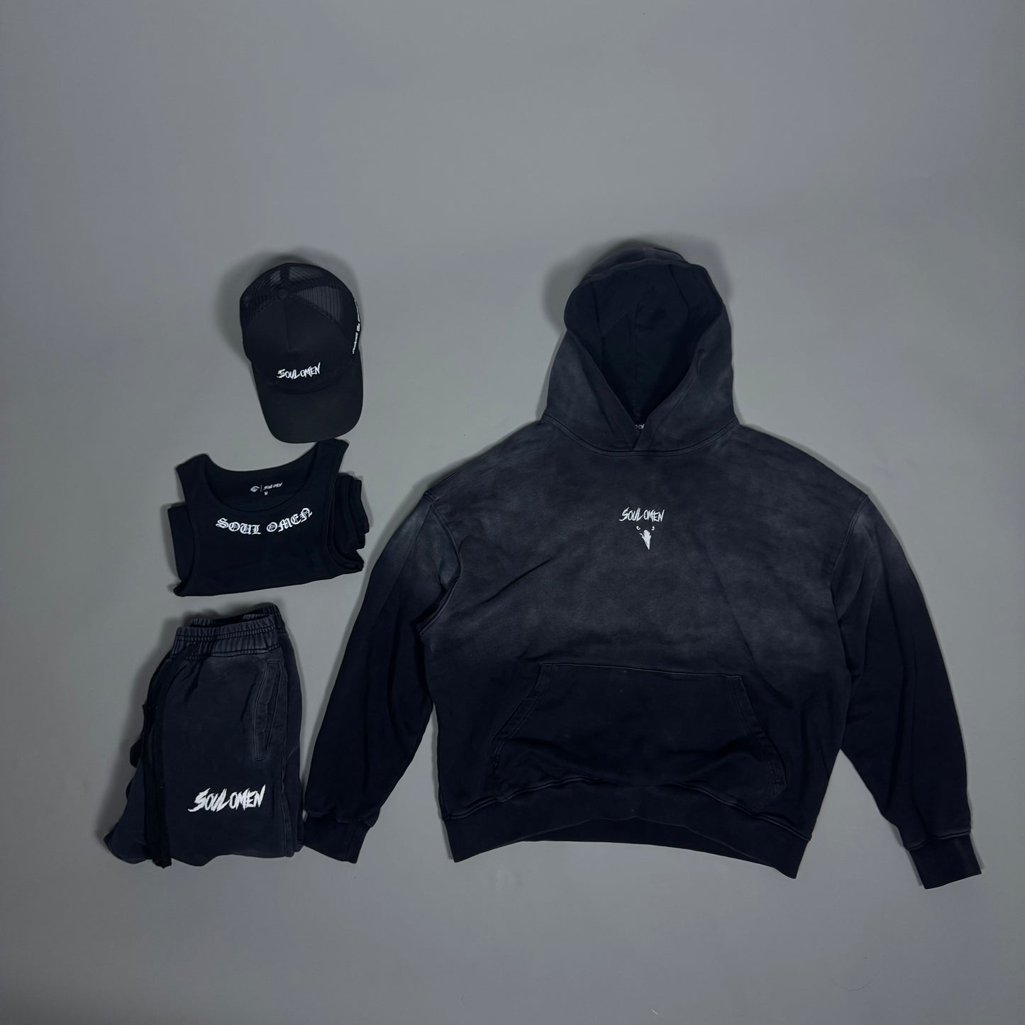 “SUN FADED” PREMIUM OVERSIZED HOODIE - BLACK