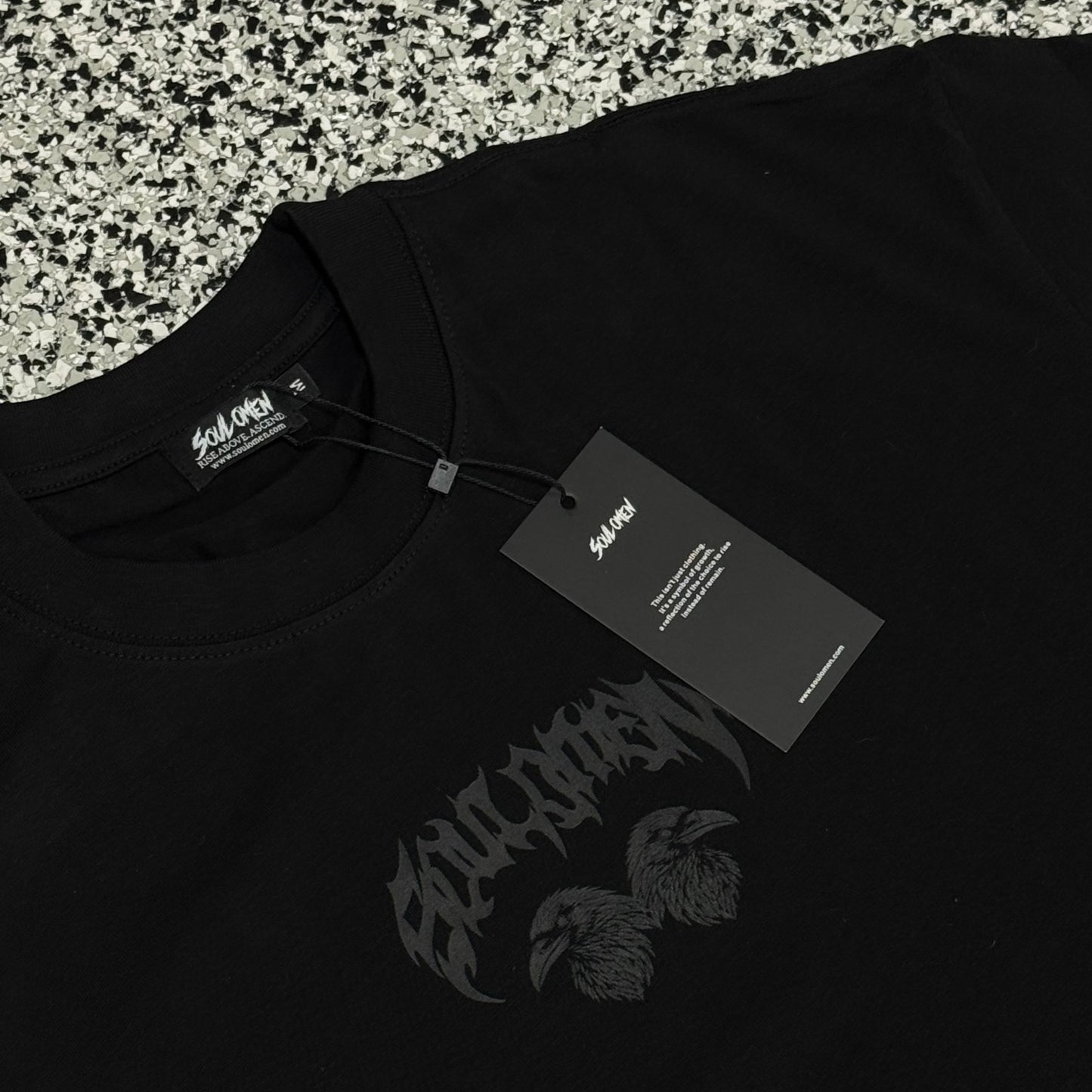 "ETU" PREMIUM OVERSIZED TEE - BLACK / BLACK