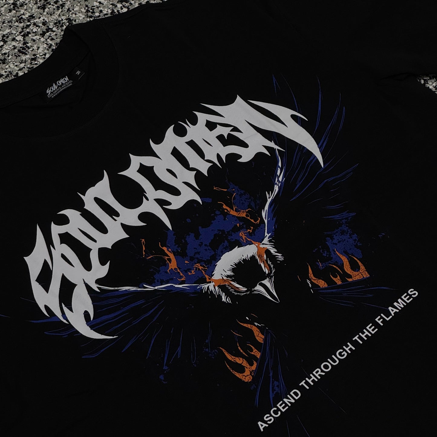 "THROUGH THE FLAMES" PREMIUM OVERSIZED TEE - BLACK