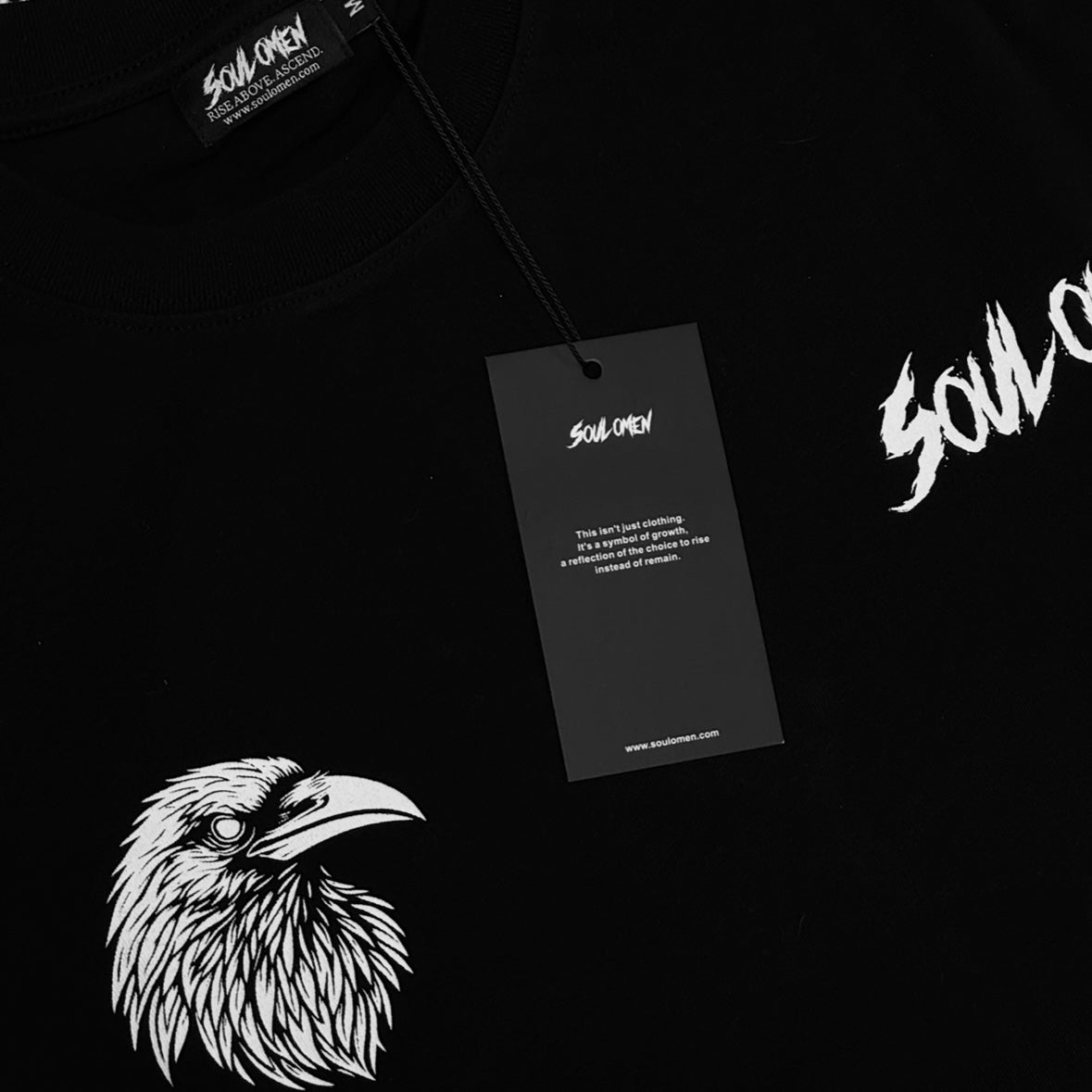 “FLY HIGH” V2 PREMIUM OVERSIZED TEE - BLACK / WHITE