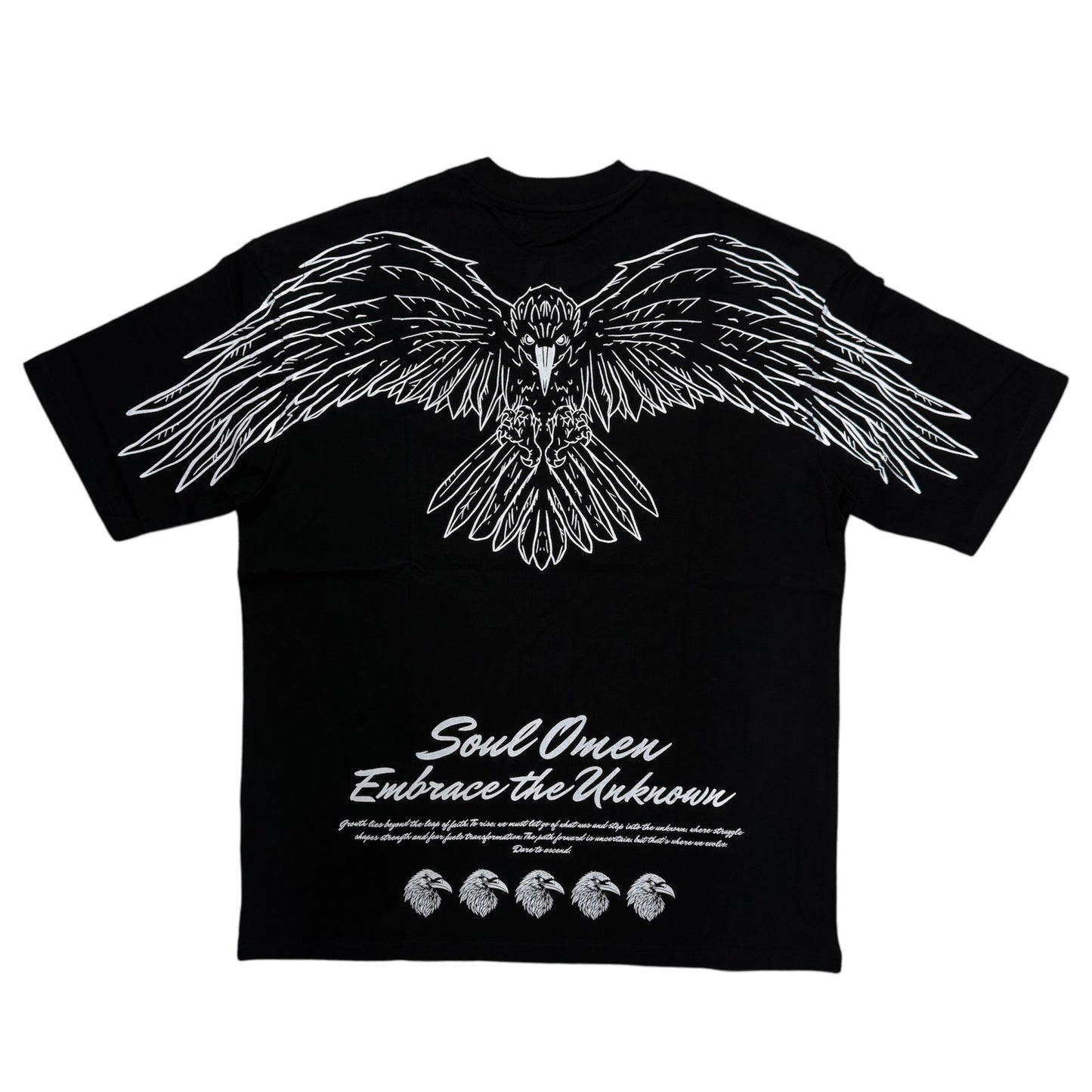 "FLY HIGH" PREMIUM OVERSIZED TEE - BLACK / WHITE
