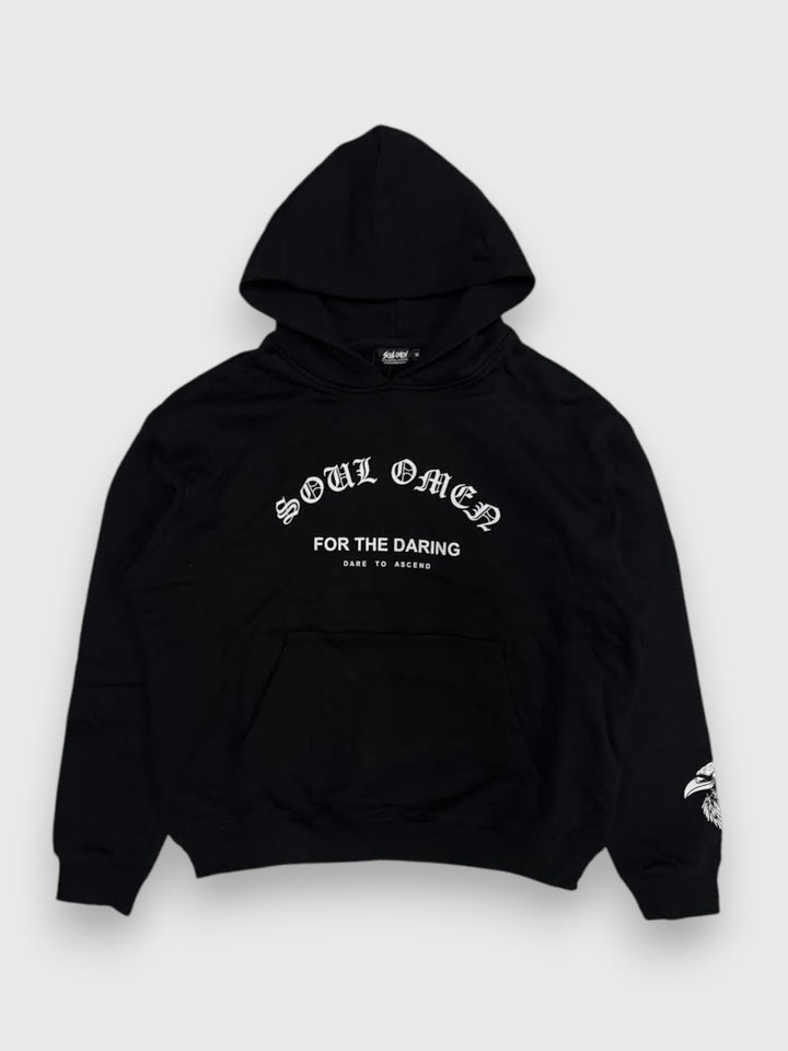 "FOR THE DARING" PREMIUM HEAVYWEIGHT HOODIE - BLACK / WHITE