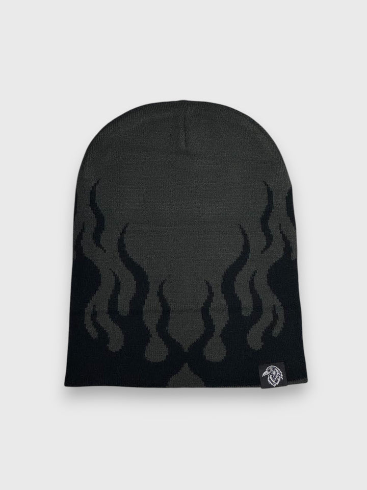 "FLAME" BEANIE - SHADOW / BLACK