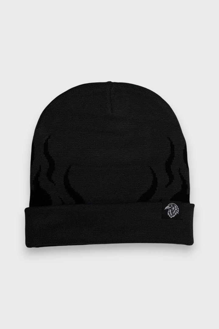 "FLAME" BEANIE - SHADOW / BLACK