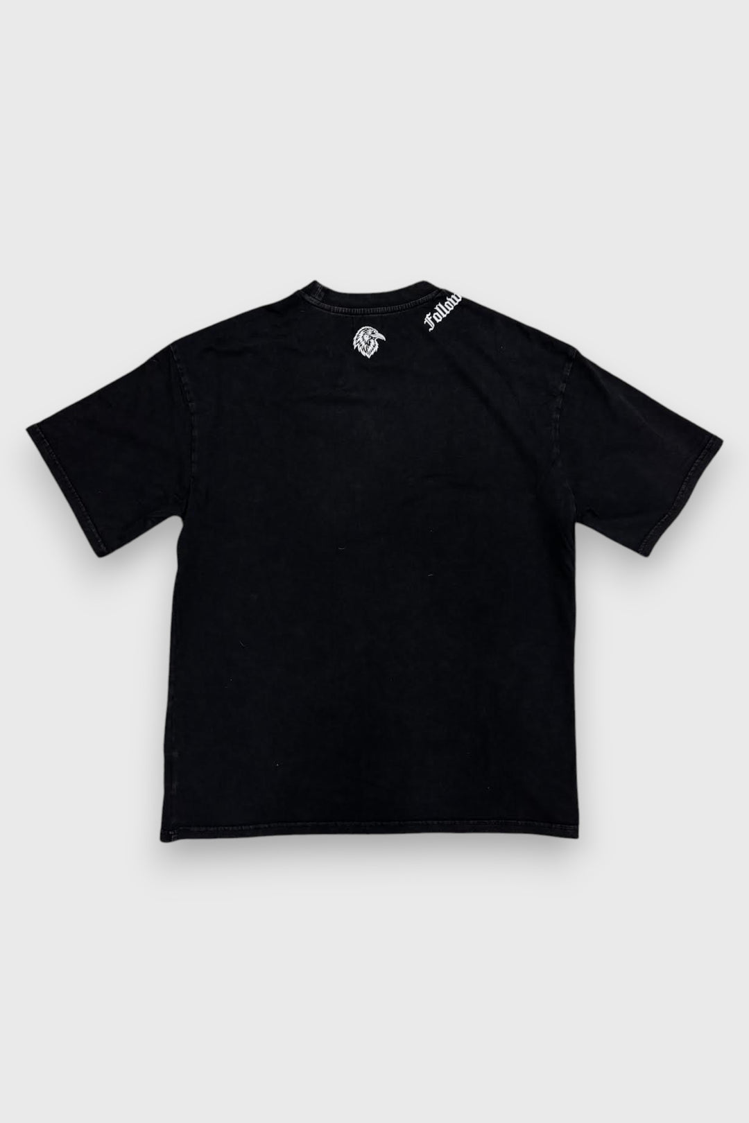 "FOLLOW YOUR SOUL" PREMIUM OVERSIZED TEE - STONE WASHED BLACK