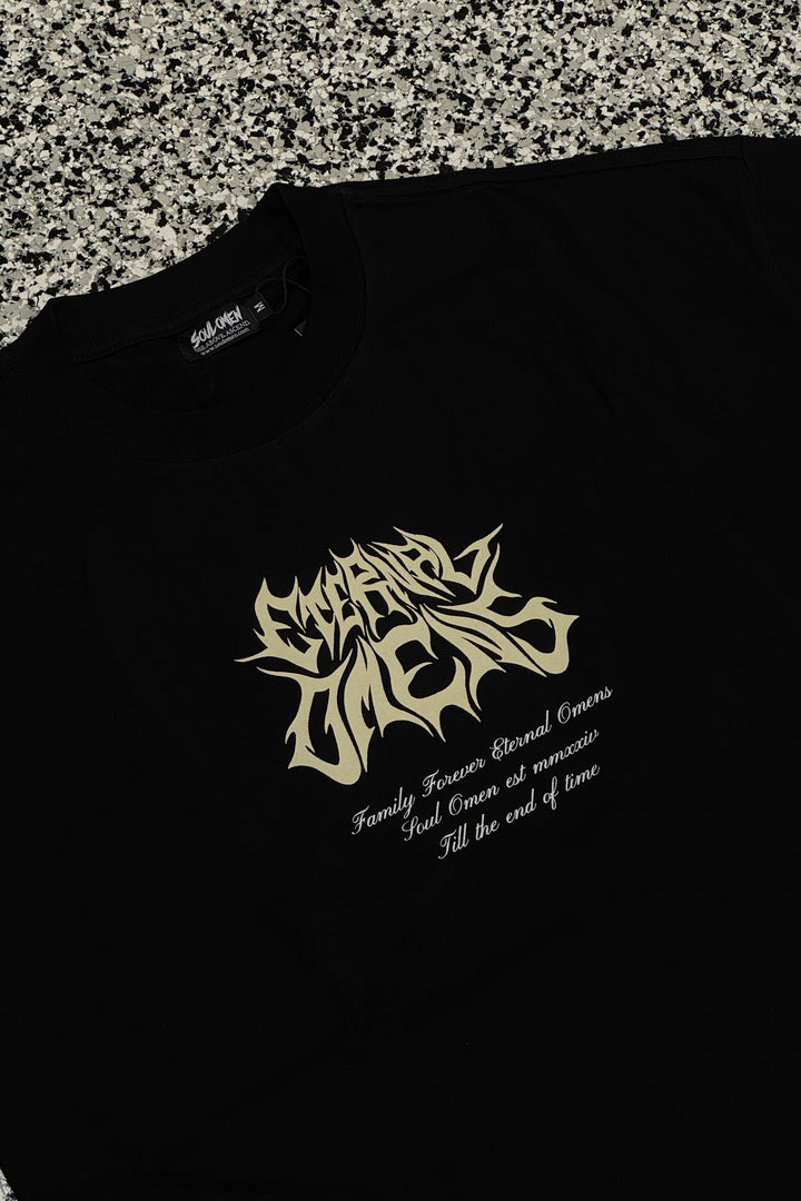 "TILL THE END OF TIME" PREMIUM OVERSIZED TEE - BLACK