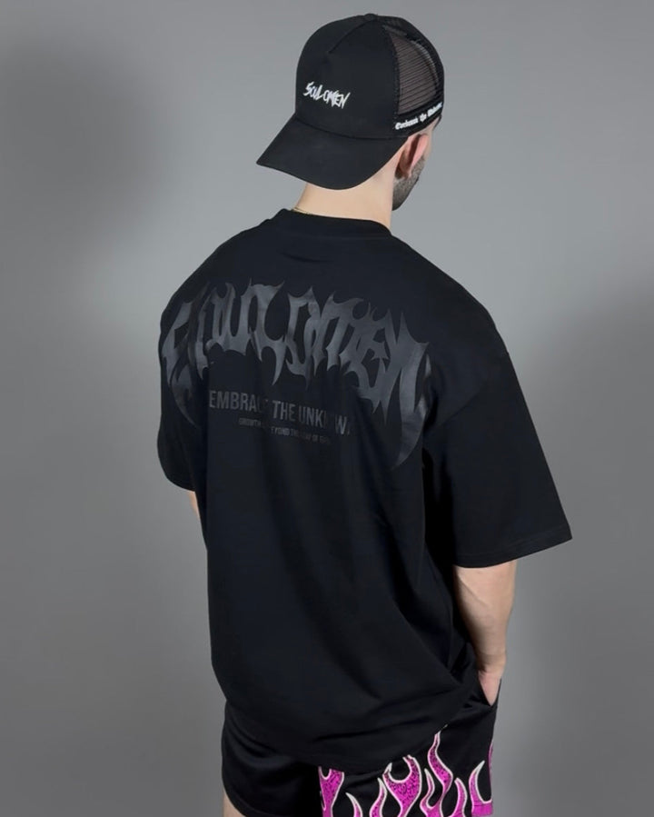 "ETU" PREMIUM OVERSIZED TEE - BLACK / BLACK