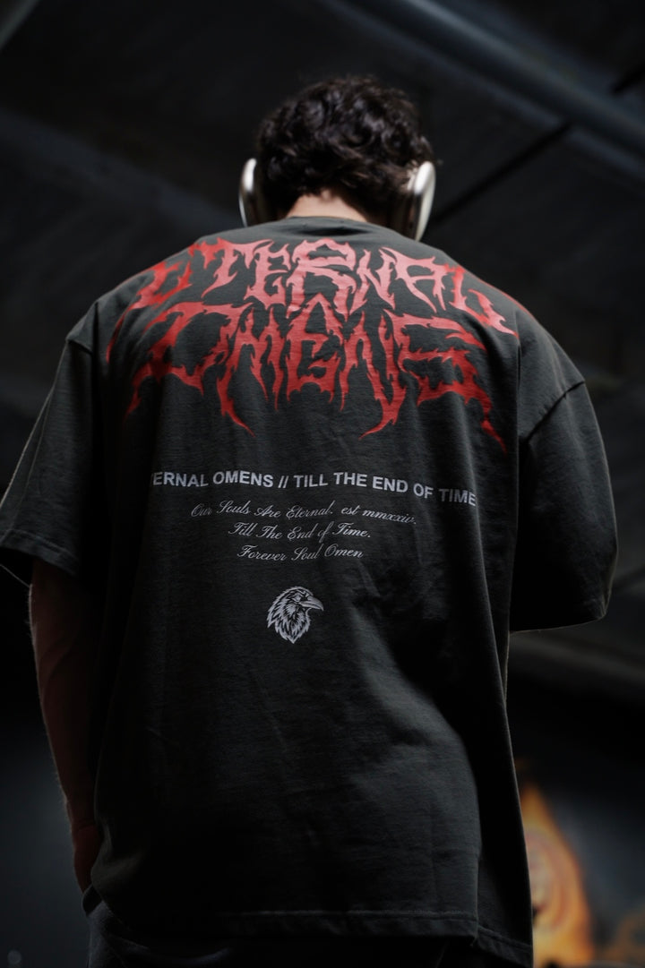 "OUR SOULS ARE ETERNAL" PREMIUM OVERSIZED TEE - DARK GRAY