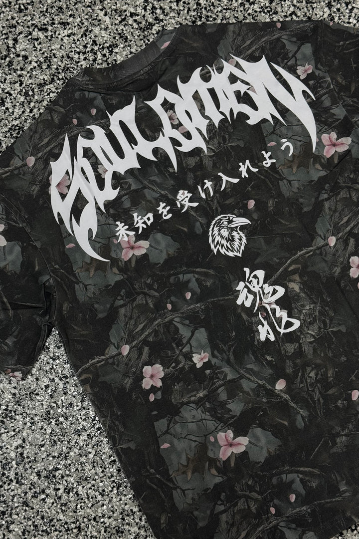 "BLOSSOMS" PREMIUM OVERSIZED TEE - CAMO
