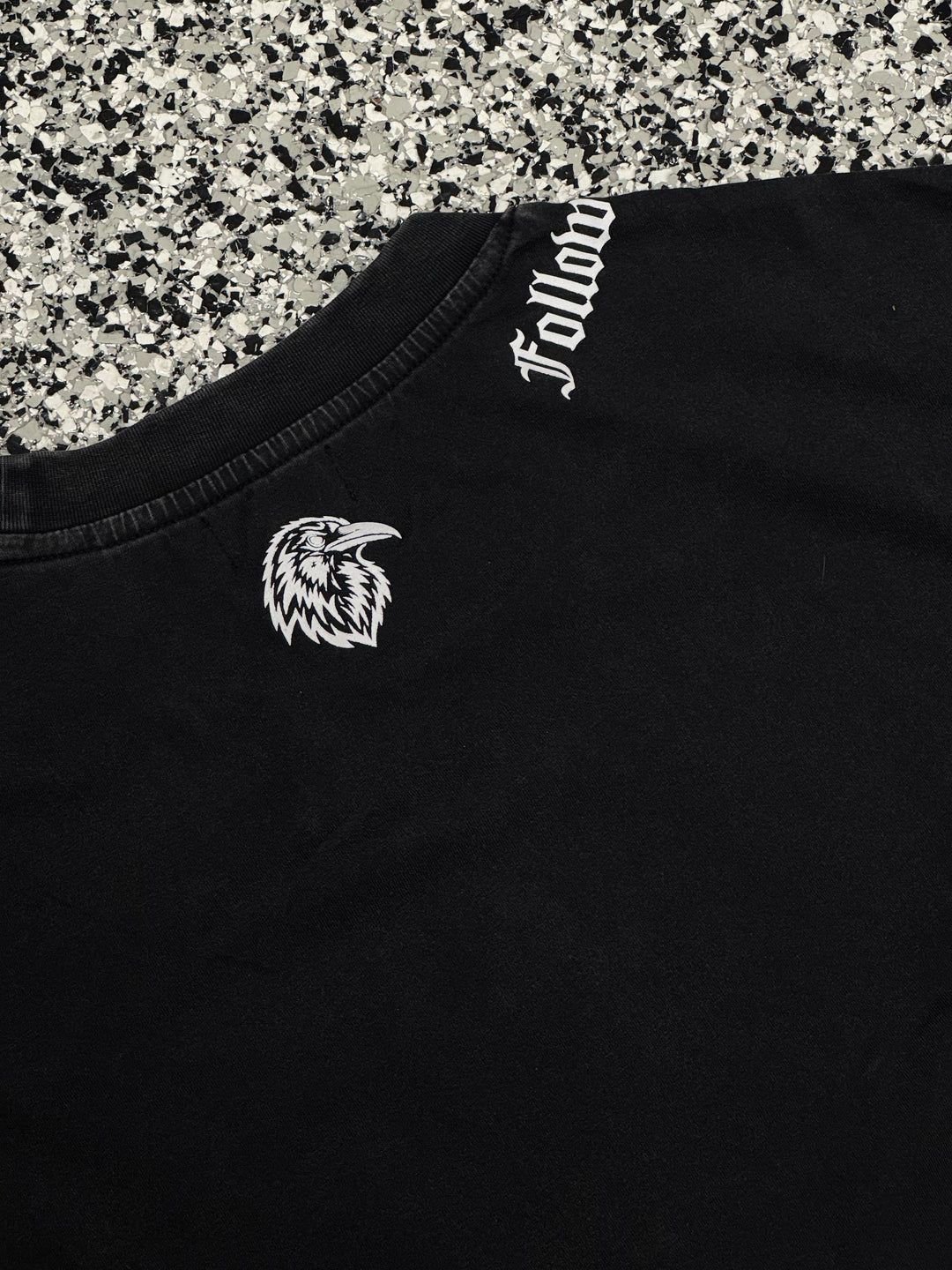 "FOLLOW YOUR SOUL" PREMIUM OVERSIZED TEE - STONE WASHED BLACK