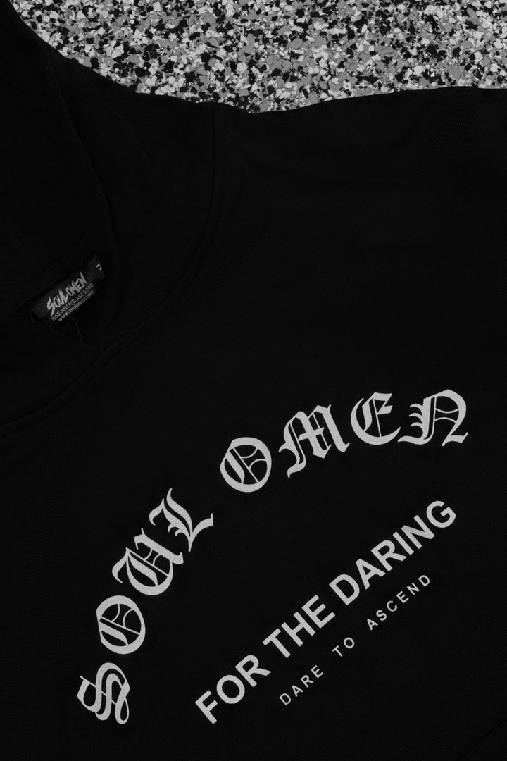 "FOR THE DARING" PREMIUM HEAVYWEIGHT HOODIE - BLACK / WHITE