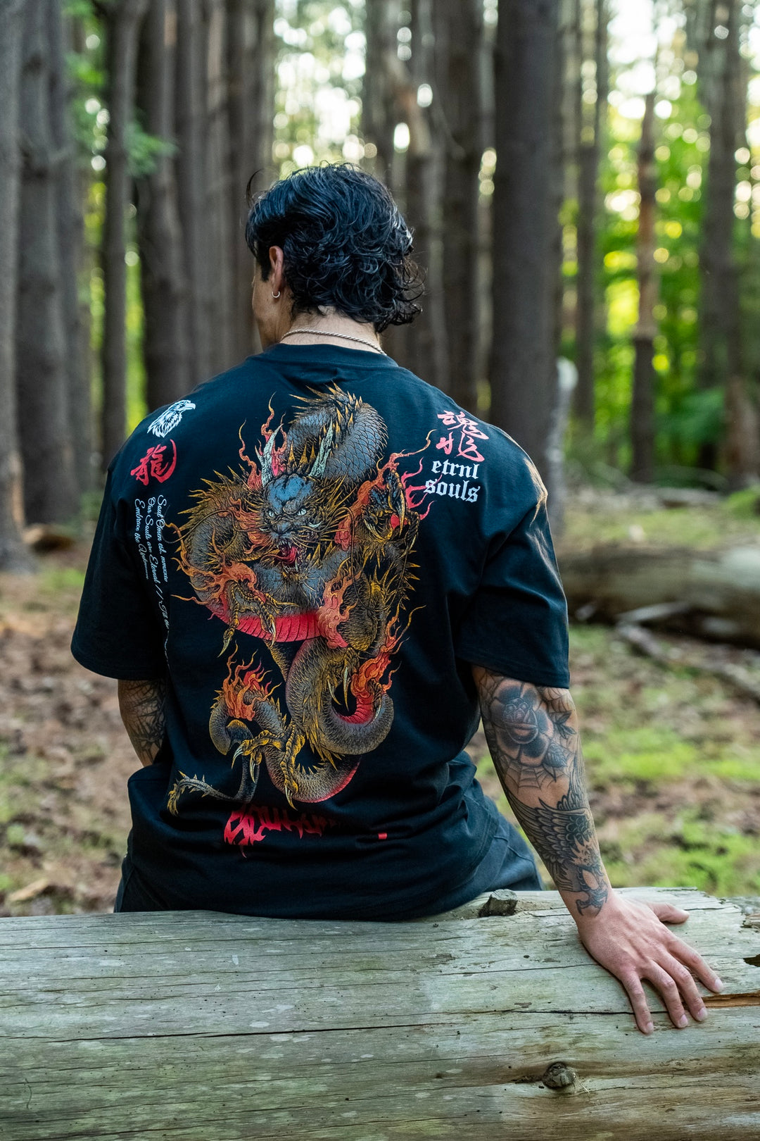 "DRAGON SPIRIT" PREMIUM OVERSIZED TEE - BLACK