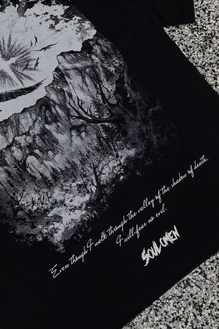 “THE LIGHT” PREMIUM OVERSIZED TEE - BLACK