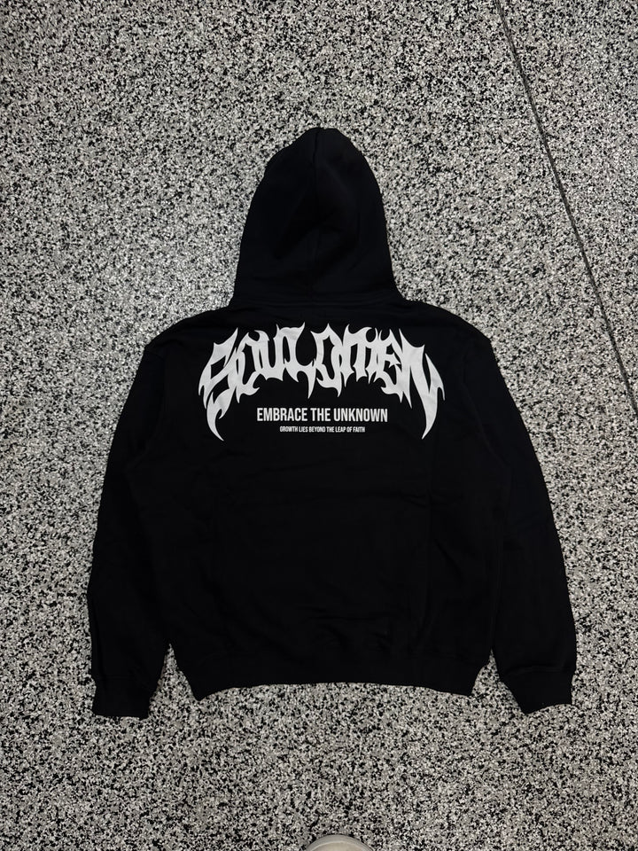 "ETU" PREMIUM HEAVYWEIGHT HOODIE - BLACK / WHITE
