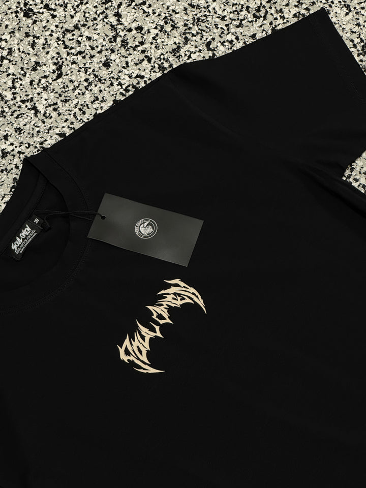 CORE FITTED TEE - BLACK / CREAM