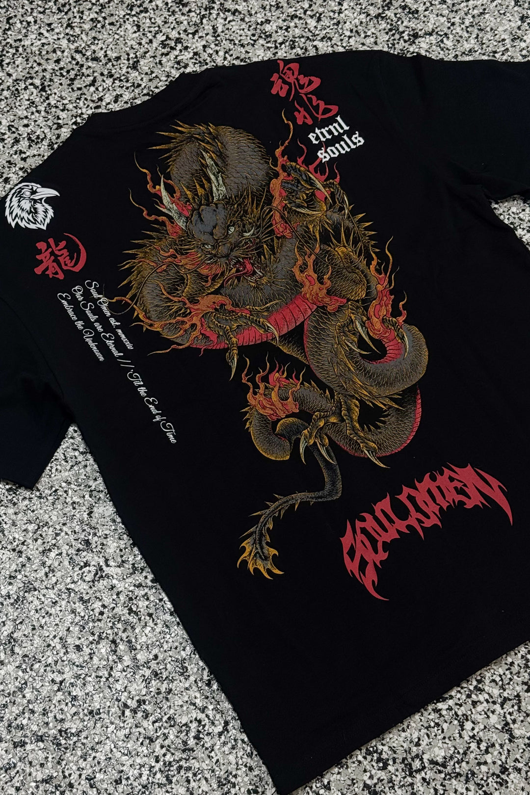 "DRAGON SPIRIT" PREMIUM OVERSIZED TEE - BLACK