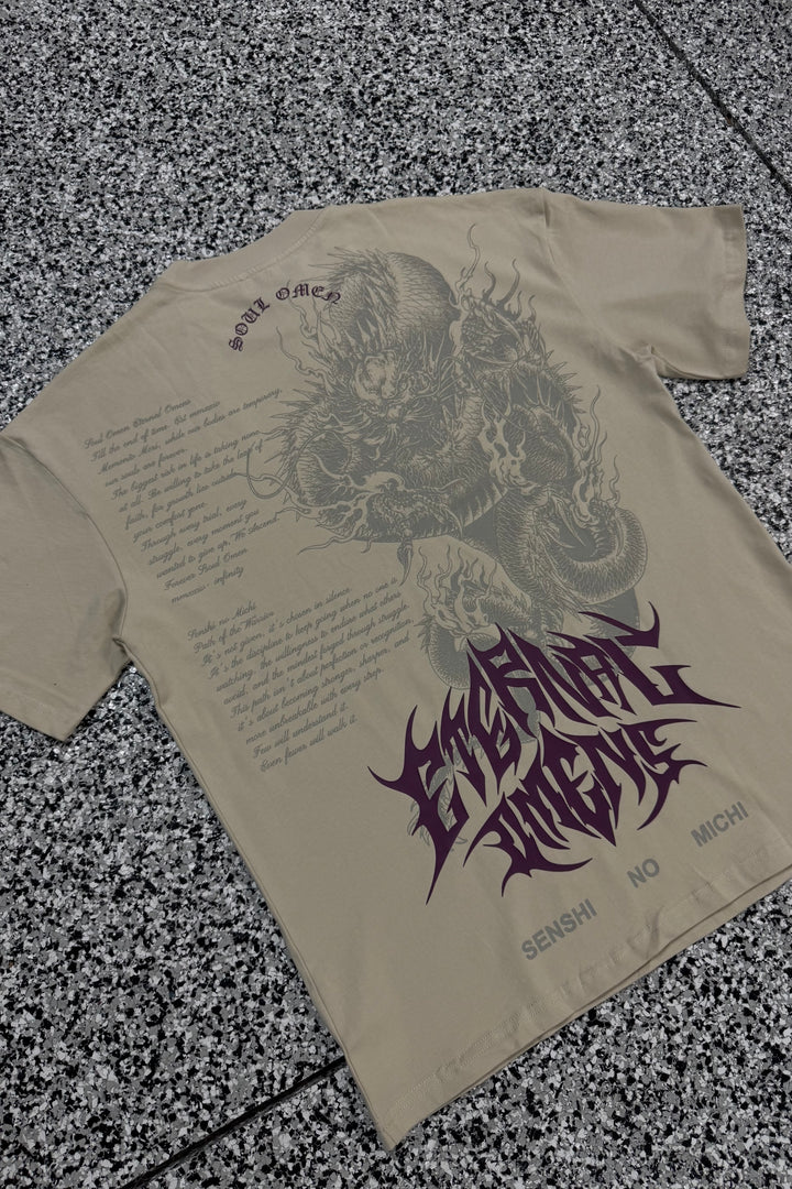 "RYŪ NO TAMASHII" PREMIUM OVERSIZED TEE - SAND