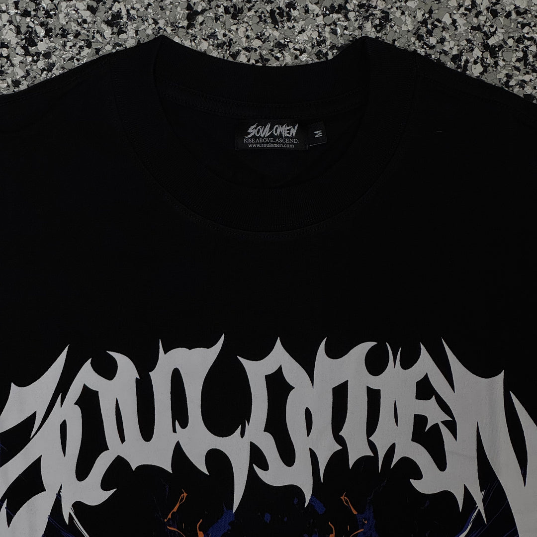 "THROUGH THE FLAMES" PREMIUM OVERSIZED TEE - BLACK