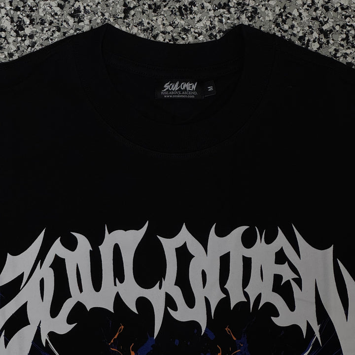 "THROUGH THE FLAMES" PREMIUM OVERSIZED TEE - BLACK