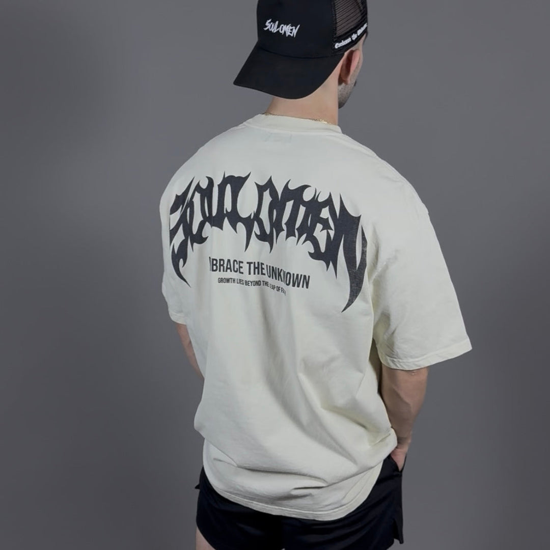 “ETU” PREMIUM OVERSIZED TEE - CREAM / BLACK