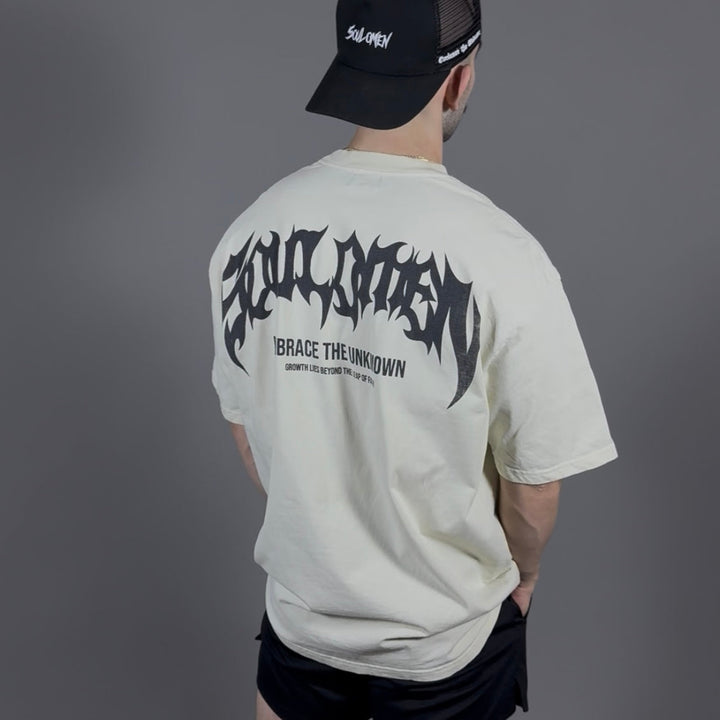 “ETU” PREMIUM OVERSIZED TEE - CREAM / BLACK