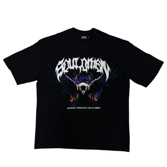 "THROUGH THE FLAMES" PREMIUM OVERSIZED TEE - BLACK