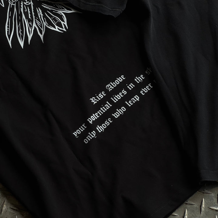 “FLY HIGH” V2 PREMIUM OVERSIZED TEE - BLACK / WHITE
