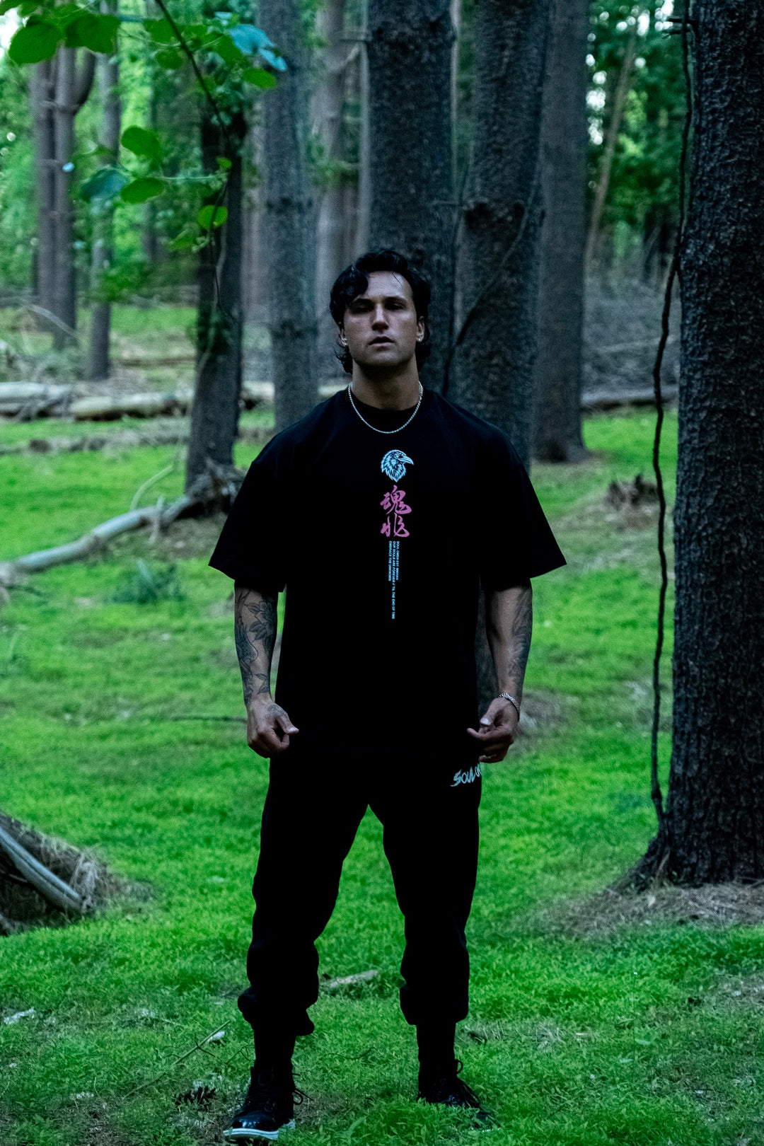 "LONE SAMURAI" PREMIUM OVERSIZED TEE - BLACK