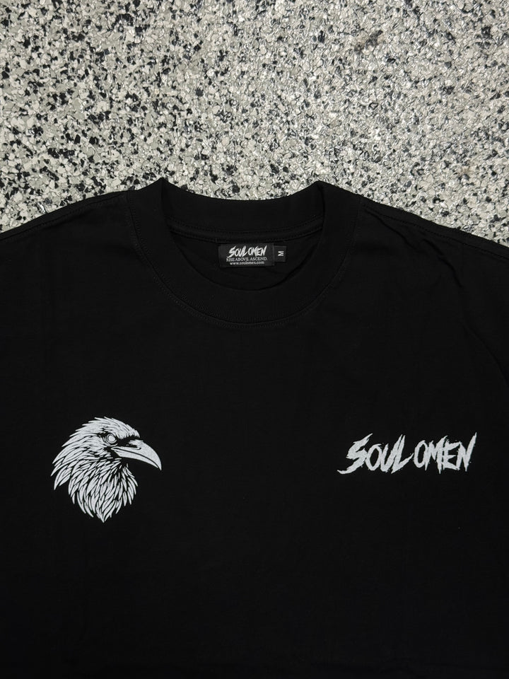 "FLY HIGH" PREMIUM OVERSIZED TEE - BLACK / WHITE