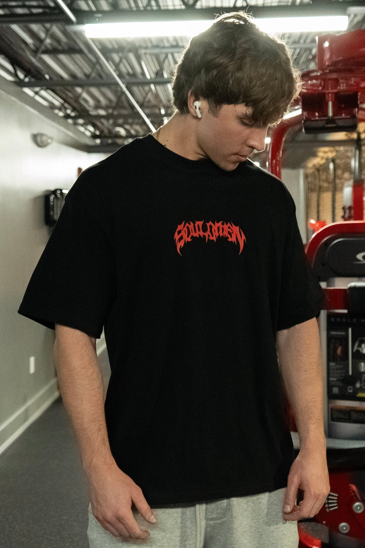 "VEIL OF THE UNKNOWN" PREMIUM OVERSIZED TEE - BLACK