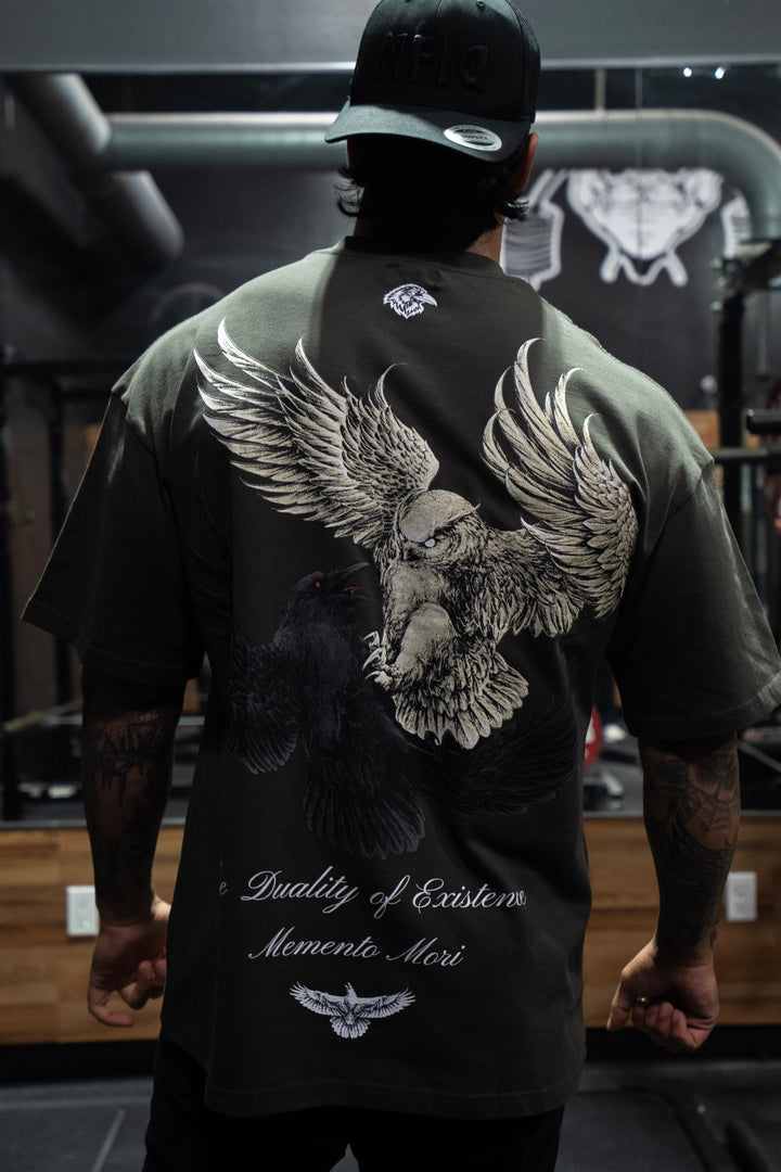 "YIN &amp; YANG" PREMIUM OVERSIZED TEE - GRAY
