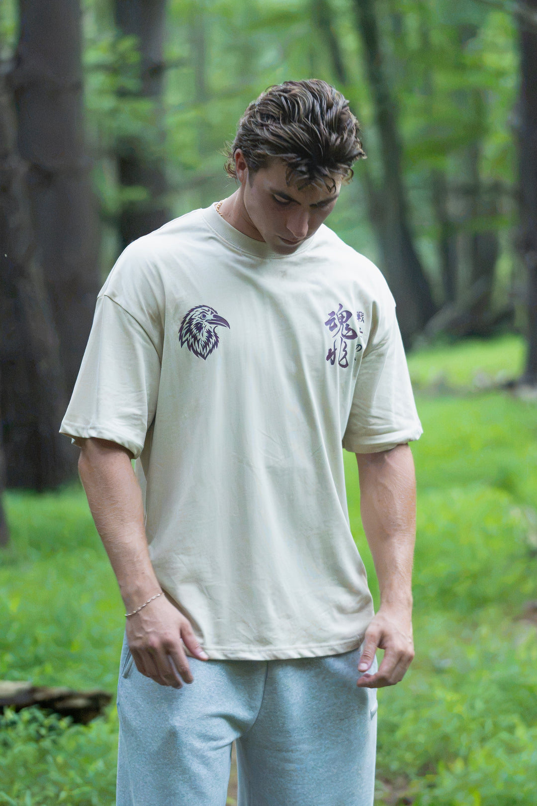 "RYŪ NO TAMASHII" PREMIUM OVERSIZED TEE - SAND