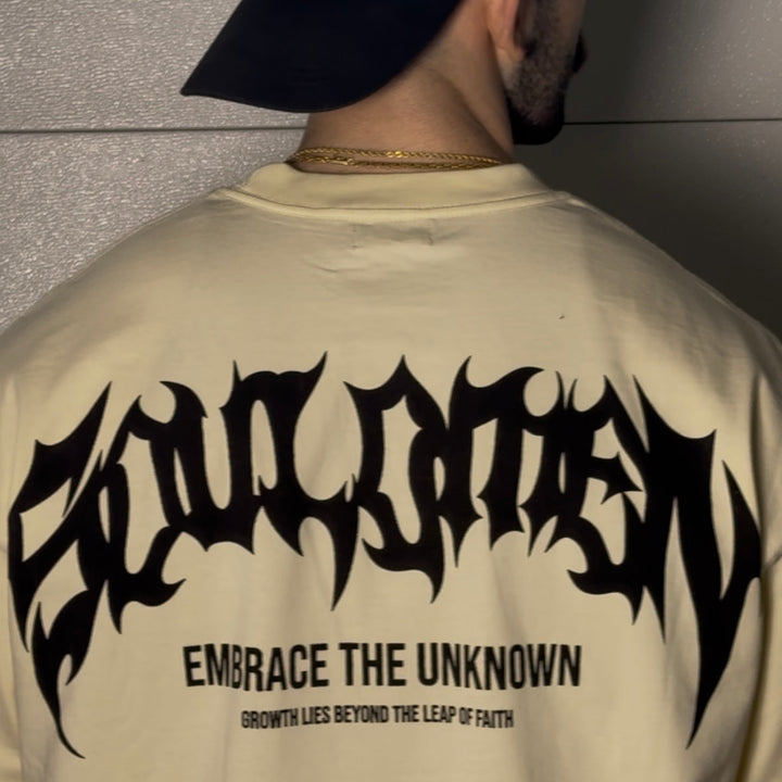 “ETU” PREMIUM OVERSIZED TEE - CREAM / BLACK