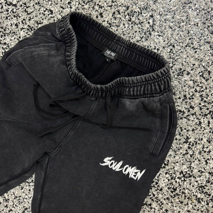 “ACID WASH” PREMIUM HEAVYWEIGHT SWEATPANTS - BLACK