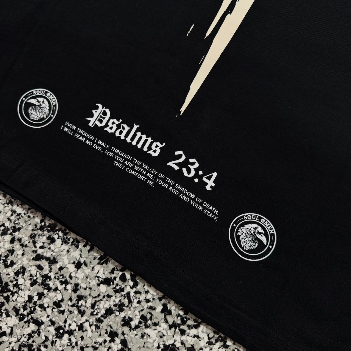“CROSS” PREMIUM OVERSIZED TEE - BLACK