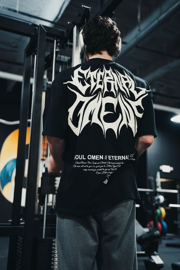 "TILL THE END OF TIME" PREMIUM OVERSIZED TEE - BLACK
