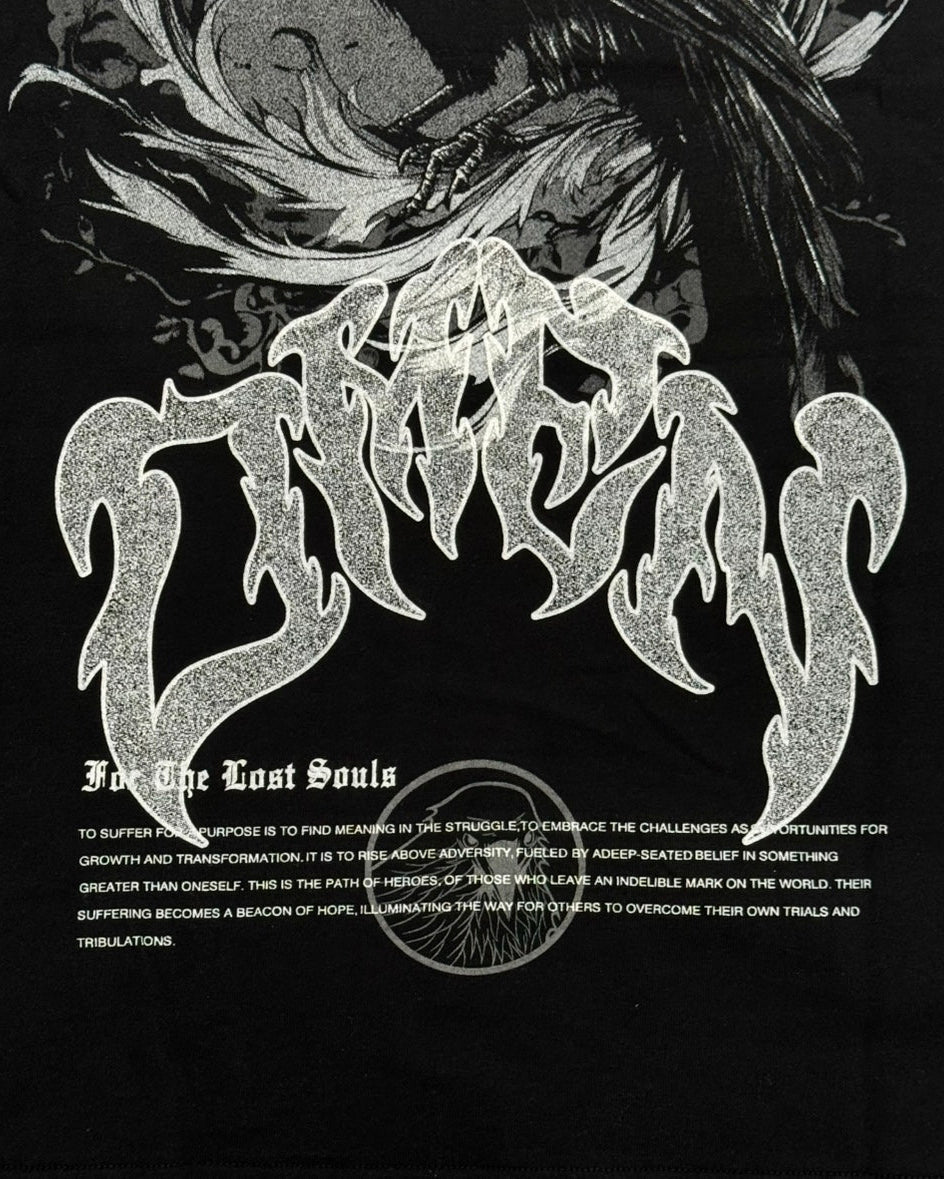 “RAVEN” PREMIUM OVERSIZED TEE - BLACK