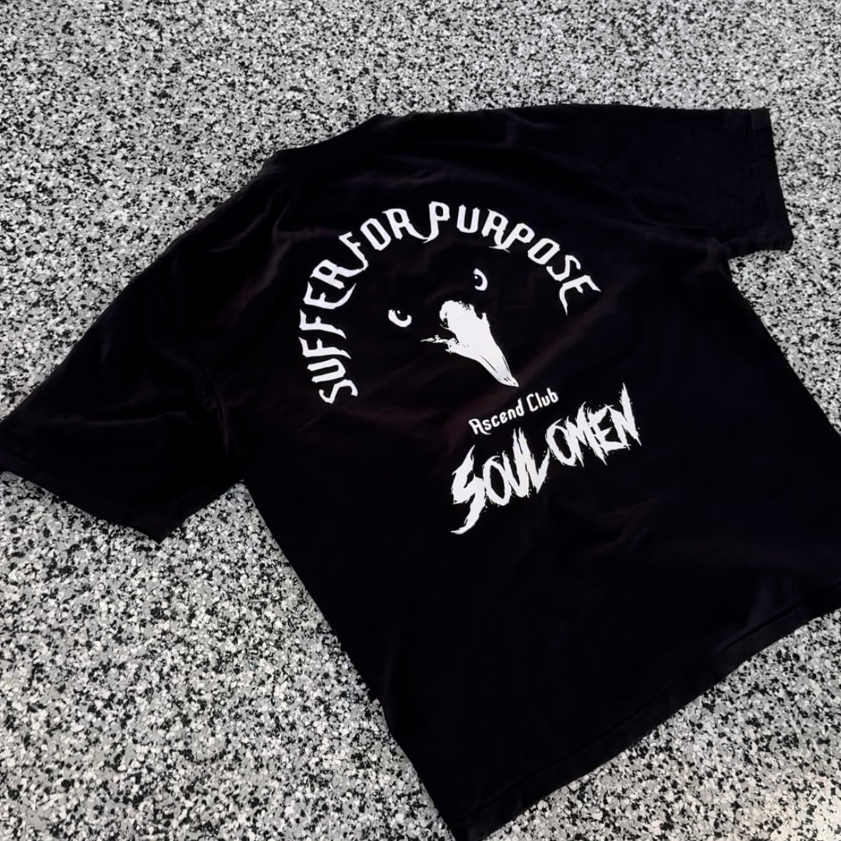 "SUFFER FOR PURPOSE" PREMIUM OVERSIZED TEE - BLACK