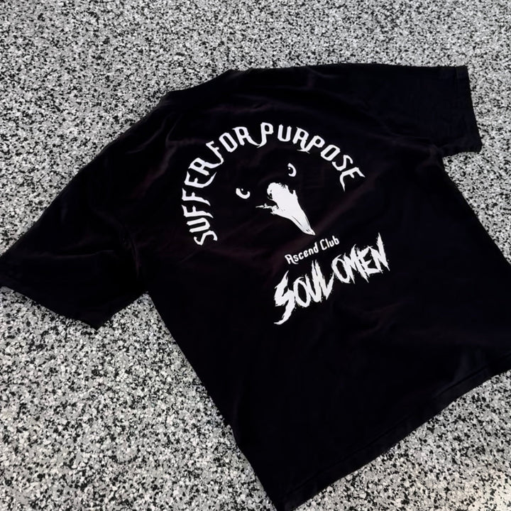 "SUFFER FOR PURPOSE" PREMIUM OVERSIZED TEE - BLACK