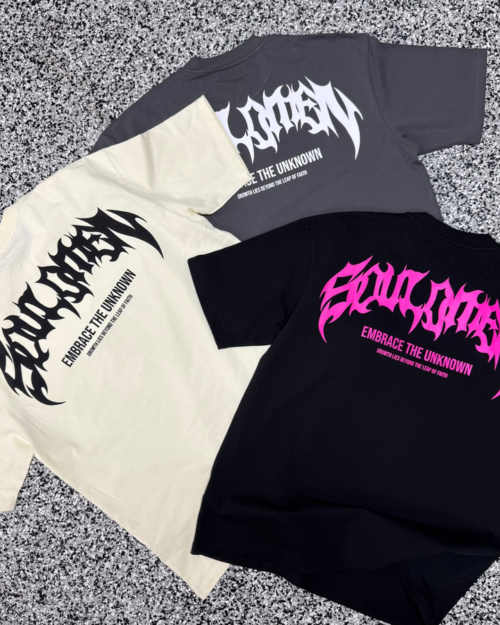 “ETU” PREMIUM OVERSIZED TEE - BLACK / PINK