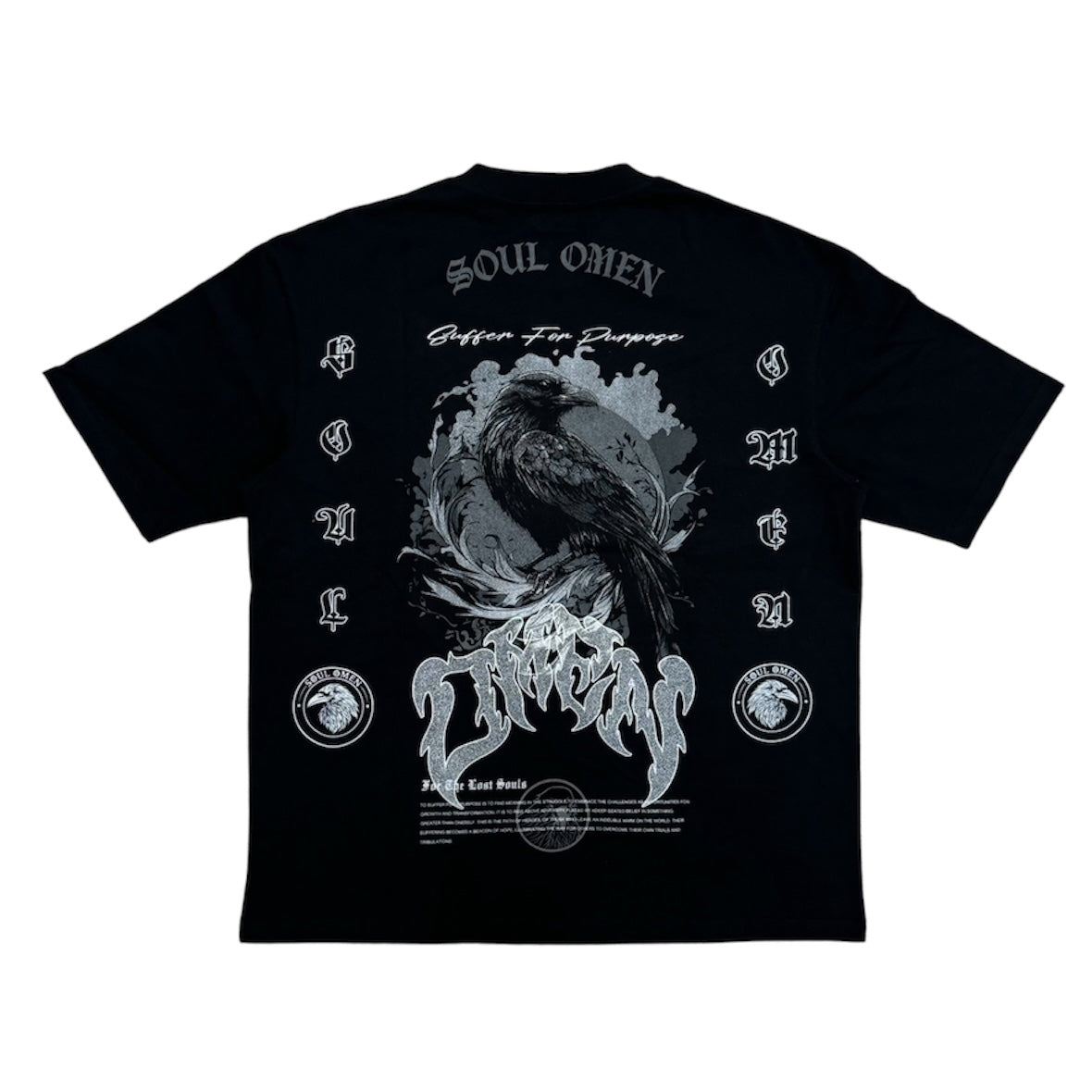 “RAVEN” PREMIUM OVERSIZED TEE - BLACK