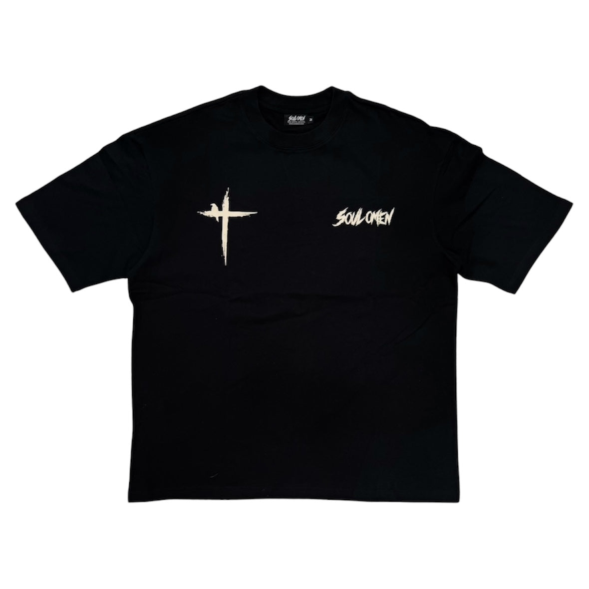 “CROSS” PREMIUM OVERSIZED TEE - BLACK