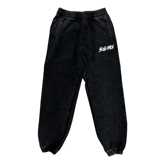 “ACID WASH” PREMIUM HEAVYWEIGHT SWEATPANTS - BLACK
