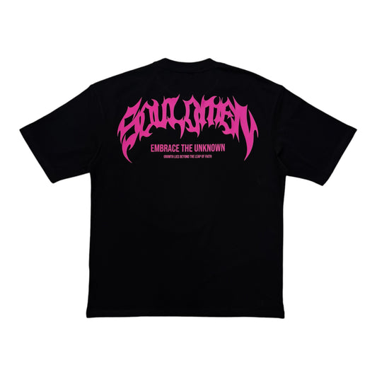 “ETU” PREMIUM OVERSIZED TEE - BLACK / PINK