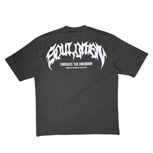 “ETU” PREMIUM OVERSIZED TEE - GRAY / WHITE