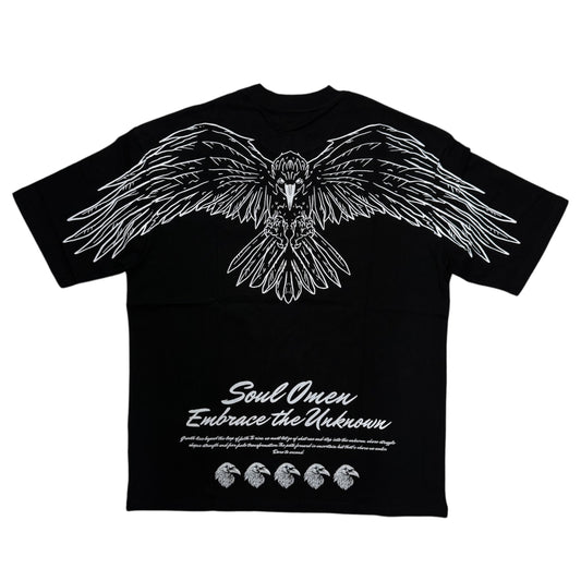 "FLY HIGH" PREMIUM OVERSIZED TEE - BLACK / WHITE
