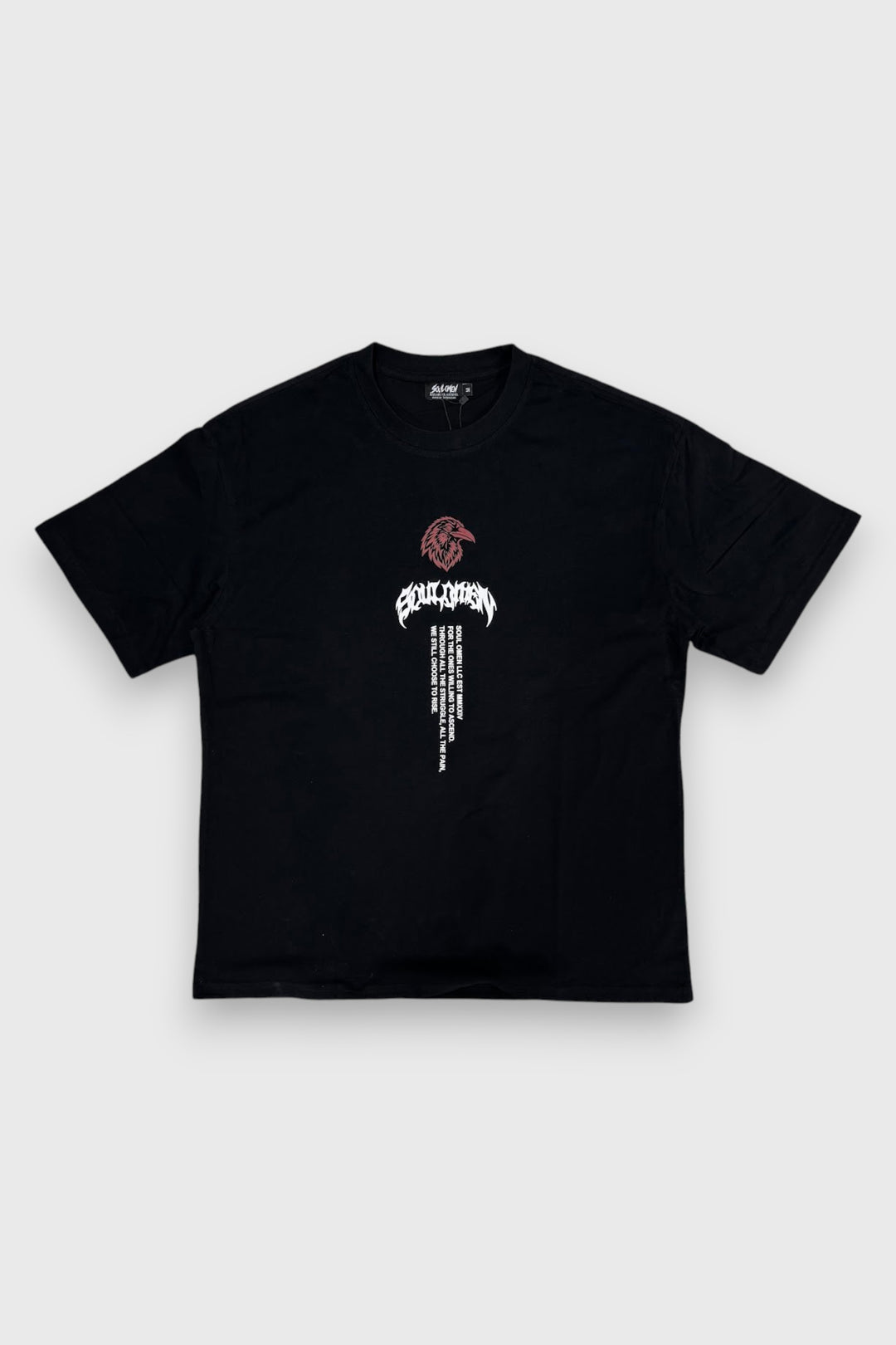 “INFERNAL RAVEN” PREMIUM OVERSIZED TEE - BLACK
