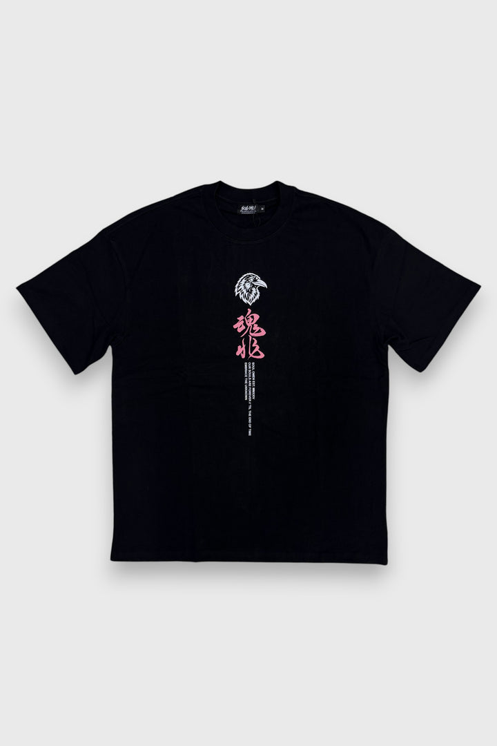 "LONE SAMURAI" PREMIUM OVERSIZED TEE - BLACK