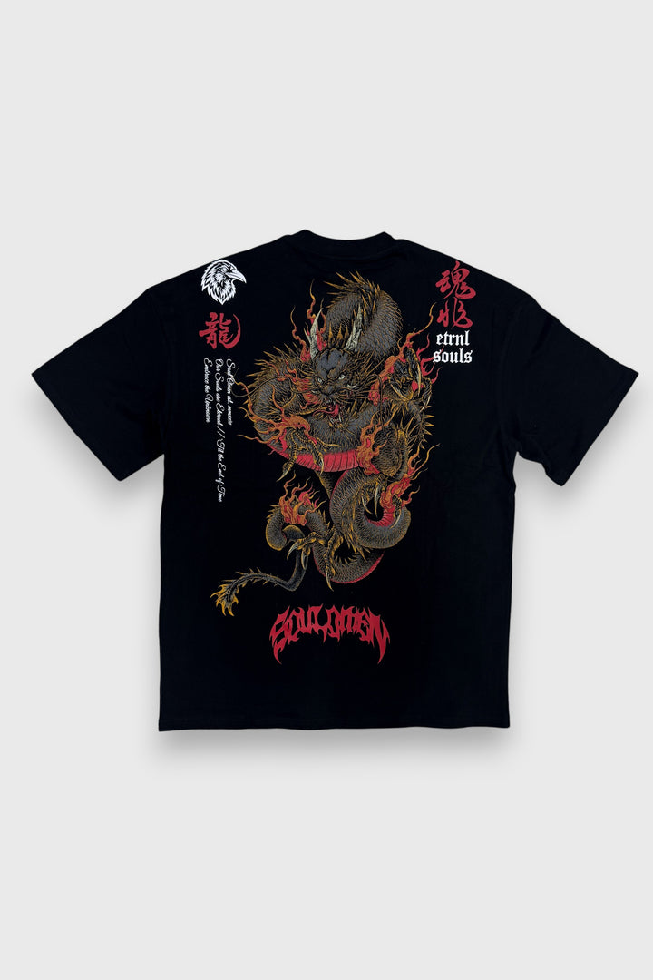 "DRAGON SPIRIT" PREMIUM OVERSIZED TEE - BLACK