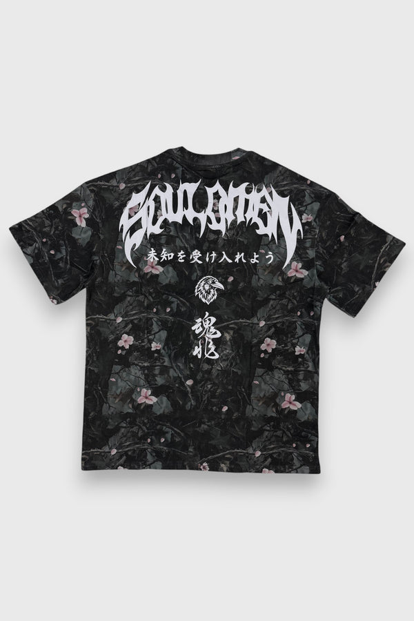 "BLOSSOMS" PREMIUM OVERSIZED TEE - CAMO